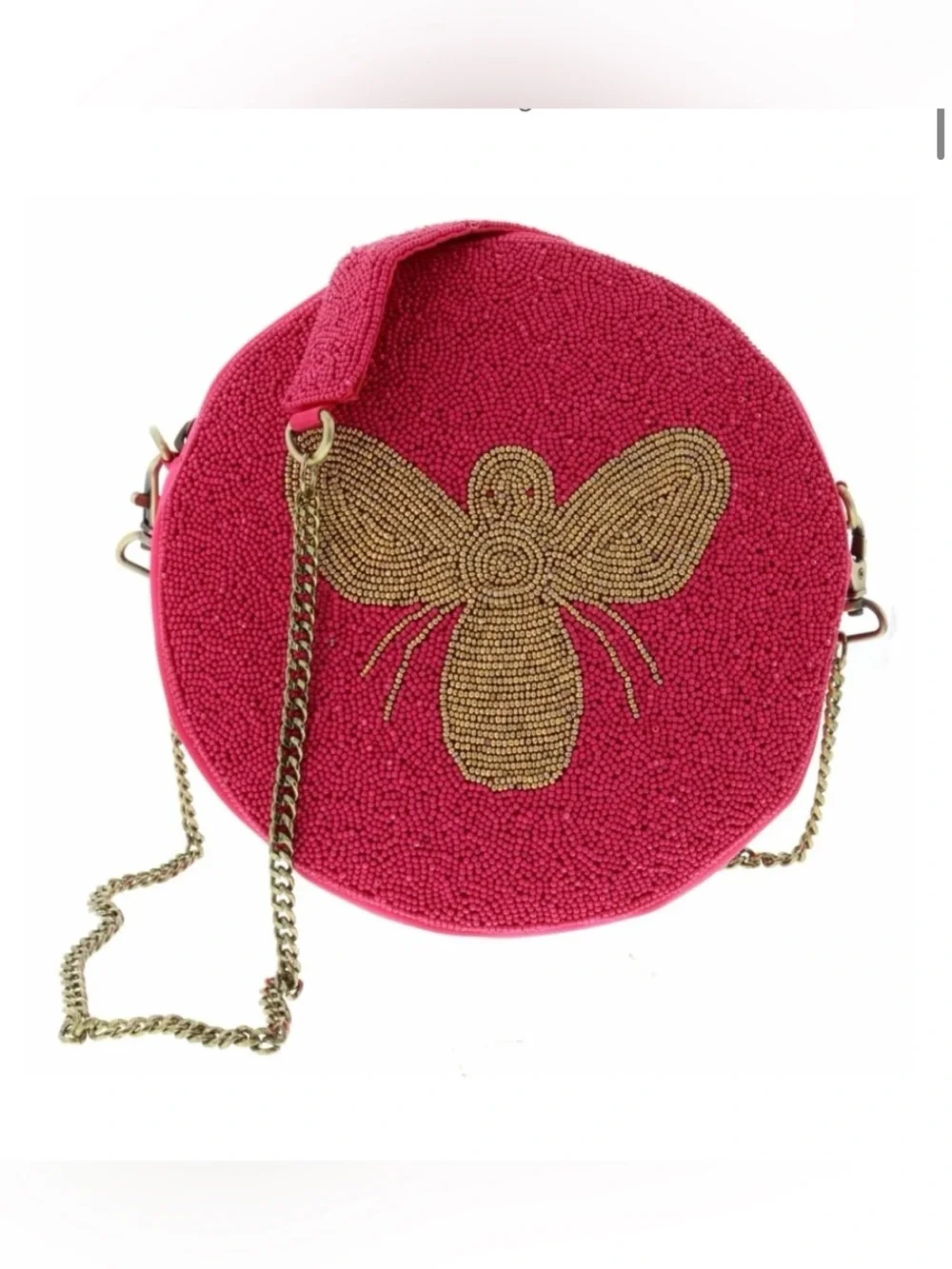 New with tags Pink Beaded Golden Bee Crossbody Bag